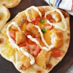 Crunchy Fish Flatbread Pizzas with Tartar Sauce Drizzle