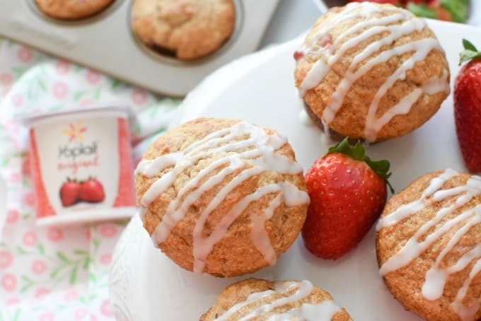 Iced Strawberry Yogurt Muffins Recipe