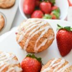 Iced Whole Wheat Strawberry Muffins