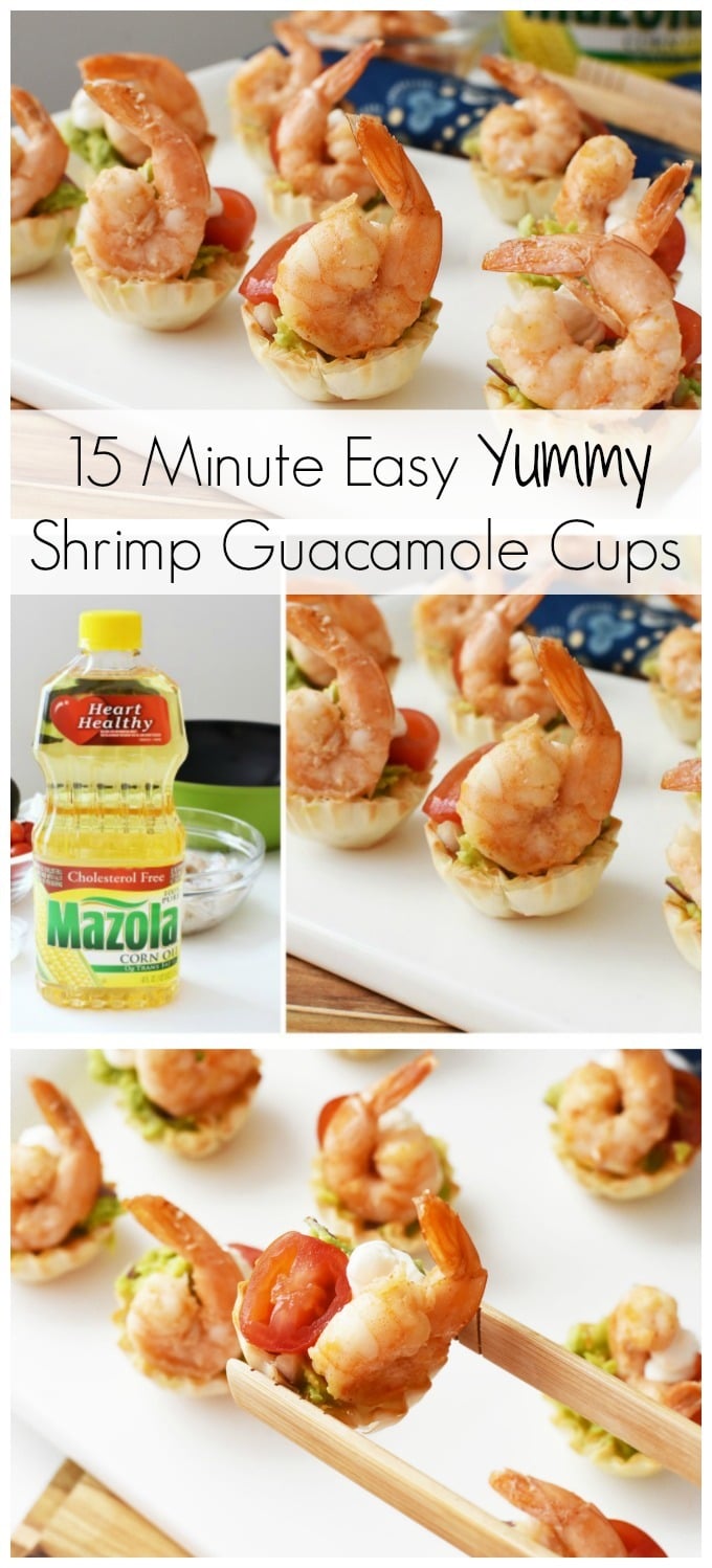 15 Minute Easy and Yummy Shrimp Guacamole Cups