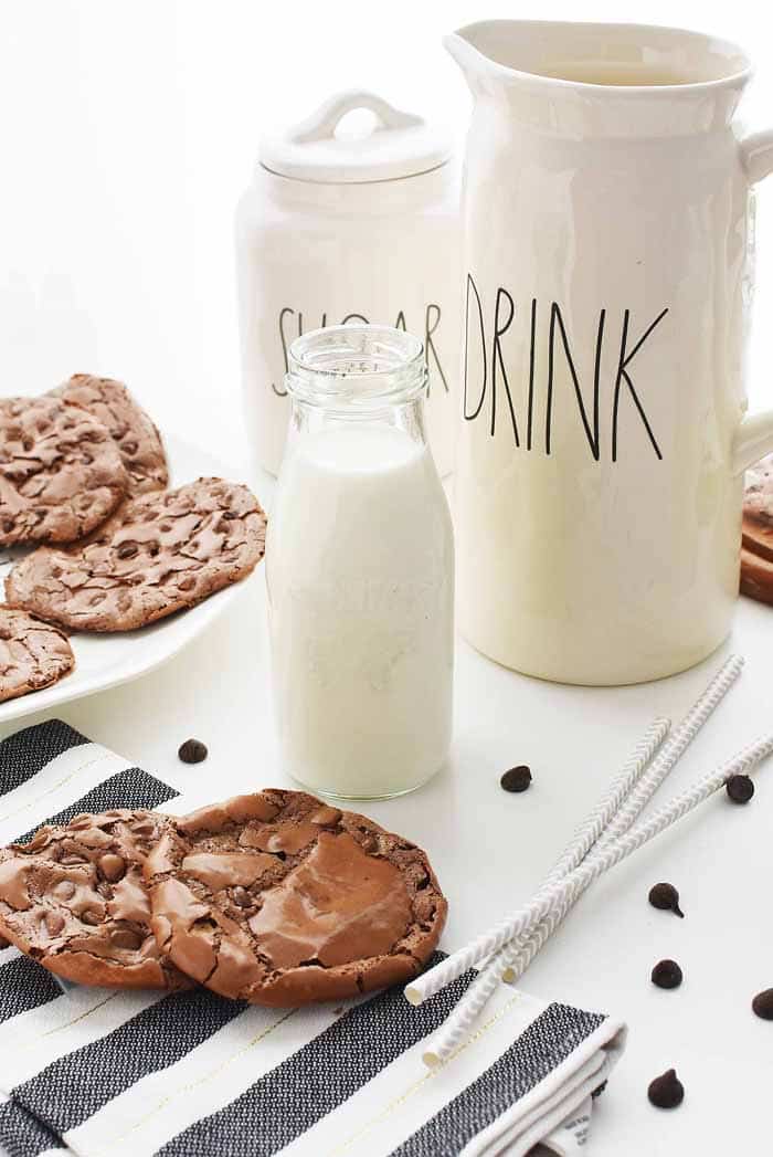 Flourless Chocolate Cookies and Milk