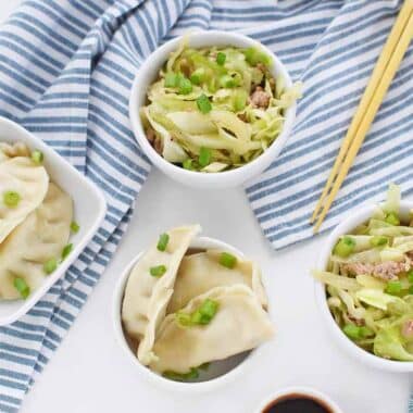 Ling Ling Potstickers Served with Eggroll in a Bowl Recipe