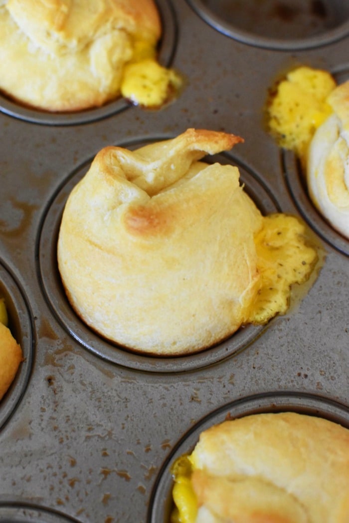 Crescent Dough Macaroni in muffin tin 