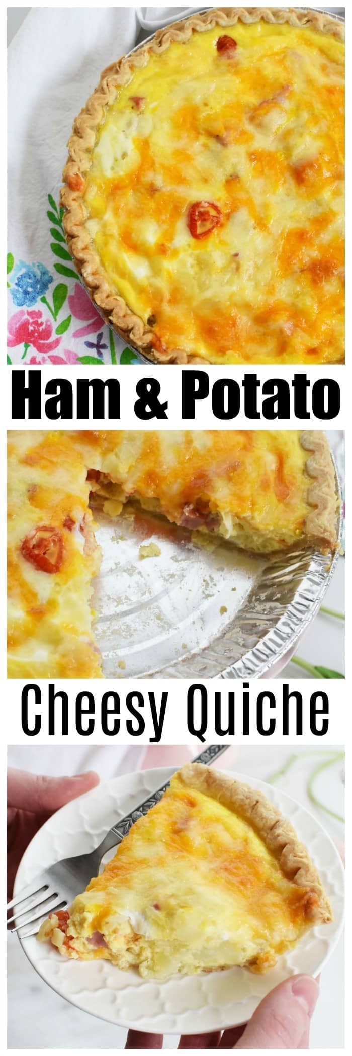 Ham & Potato Cheesy Quiche Recipe