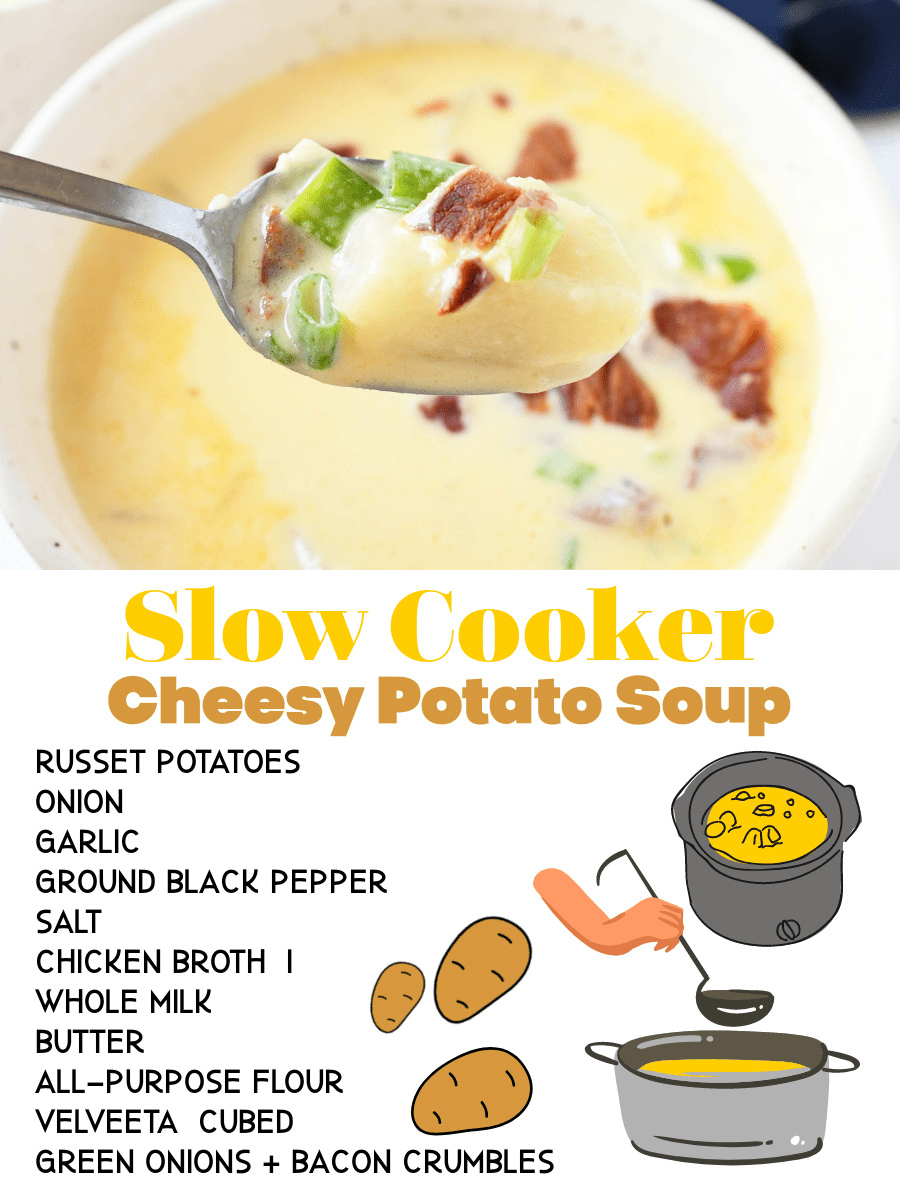 Homemade Slow Cooker Cheesy Potato Soup