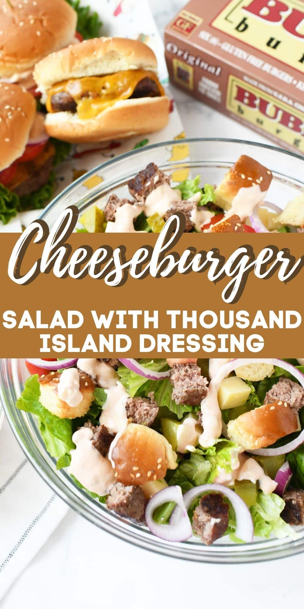 Cheeseburger Salad with Thousand Island Dressing