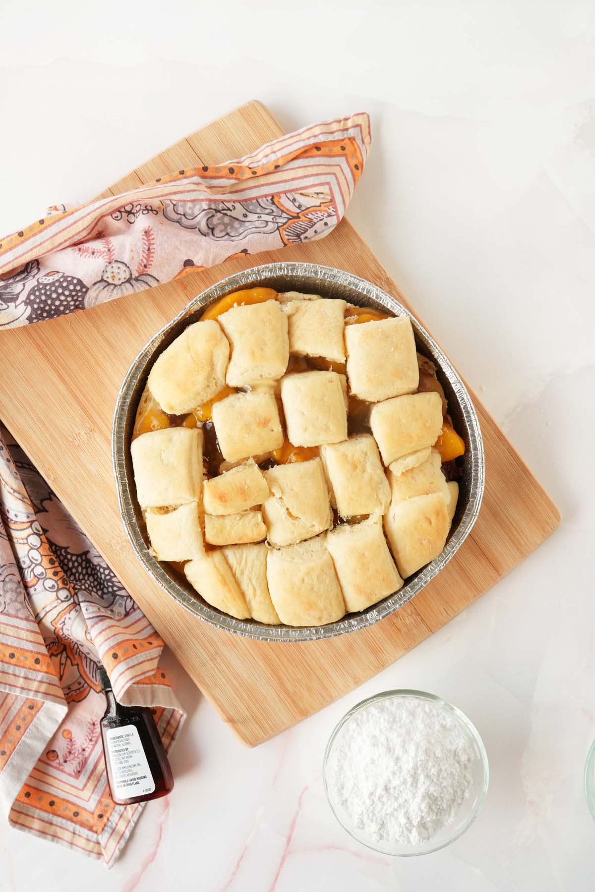 Sister Schuberts peach buns in a foil pan.